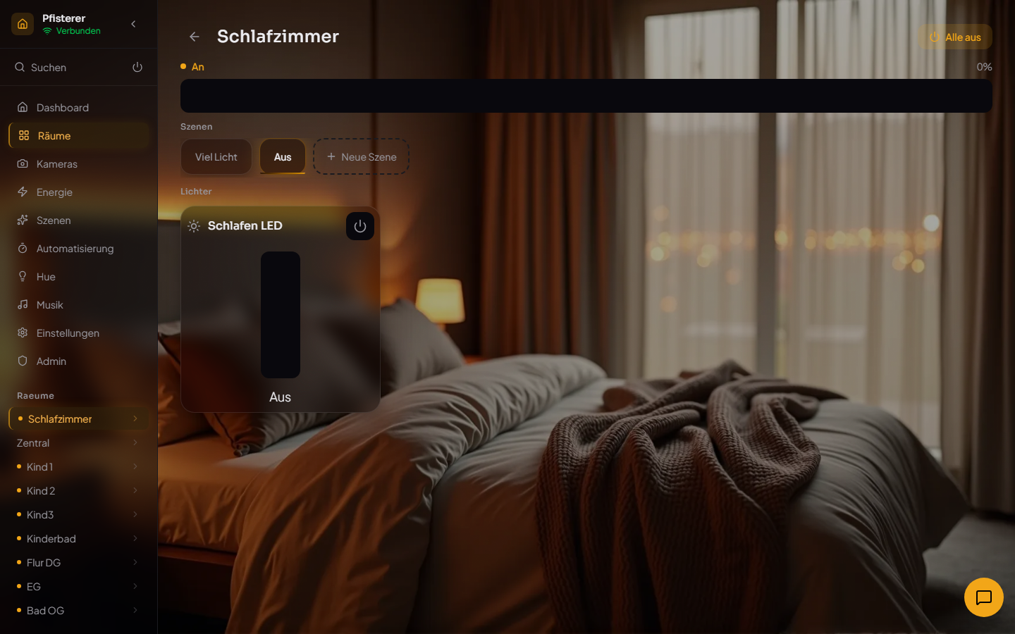 Paulado Raum-Detailansicht mit Glassmorphism-Design