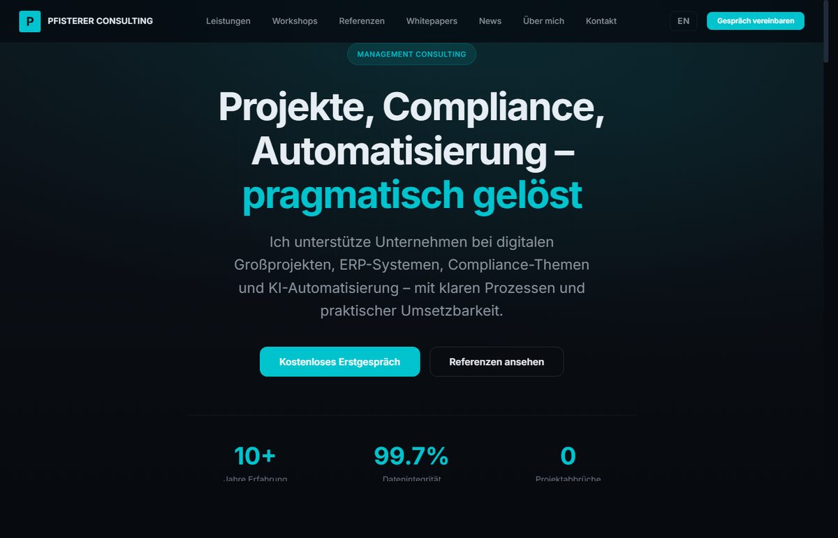 Pfisterer Consulting — Website-Relaunch